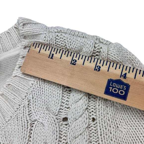 Cabi Cable Knit Lace Up Long Sleeve Cream Sweater Size S - Picture 7 of 12